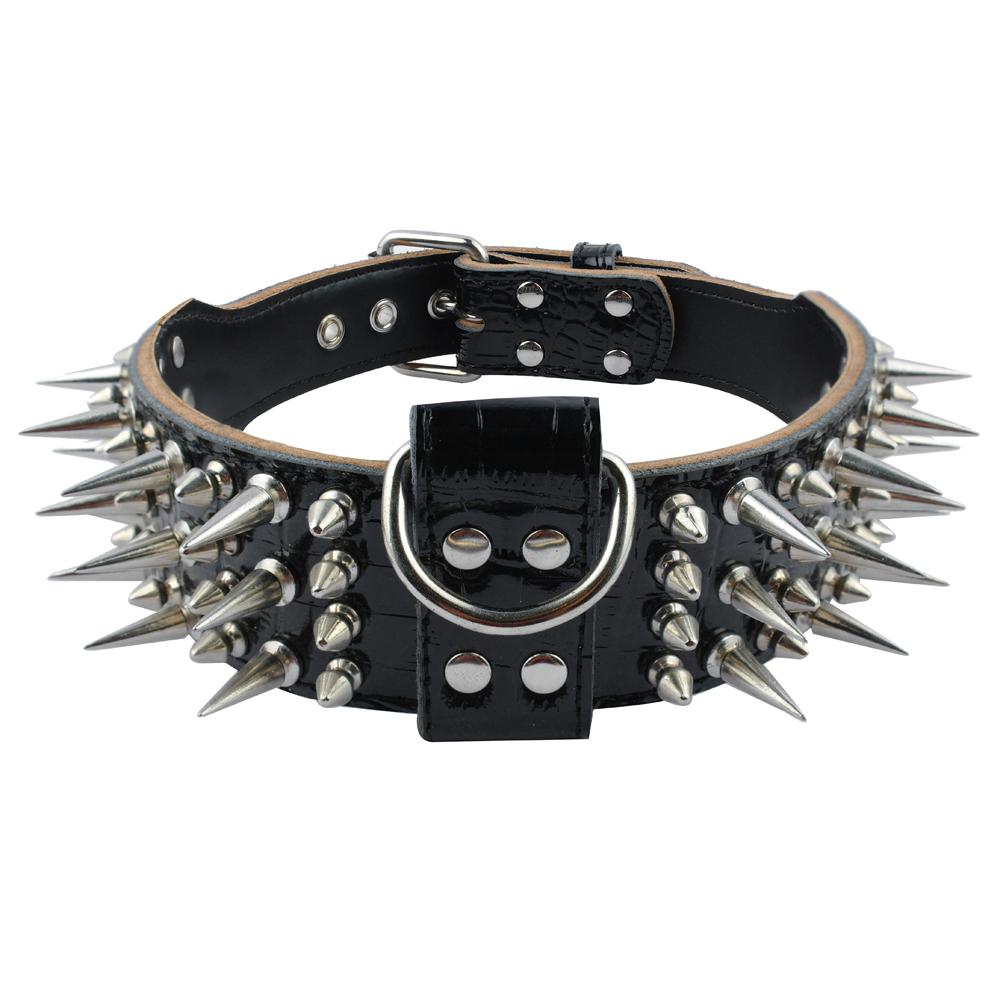 thumbnail image 2 of Didog Genuine Leather Studded Dog Collar – Heavy Duty, Adjustable – S/M/L/XL – For Pitbull, Lab, German Shepherd 2 of 5